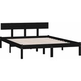  Okvir za krevet od masivne borovine crni 140 x 190 cm | shoptok.hr