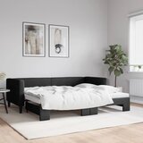  Dnevni krevet na razvlačenje crni 90 x 190 cm od tkanine | shoptok.hr