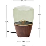Kave Home Zelena/v temni naravni barvi namizna svetilka s steklenim senčilom (višina 30 cm) Silex – | Shoptok.si