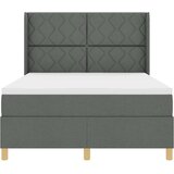 vidaXL Box Spring Postelja z Blazino Temno Siva 140x190 cm Tkanina, (22050321) | Shoptok.si