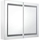 vidaXL led kopalniška omarica z ogledalom sijoče bela 80x12x68 cm | Shoptok.si
