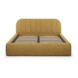 Windsor & Co Sofas Gorčično rumena oblazinjena zakonska postelja s prostorom za shranjevanje z letvenim dnom 180x200 cm Juno – | Shoptok.si
