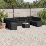 vidaXL 11-dijelni set vrtnih sofa od poliratana s jastucima crni | shoptok.hr