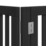 vidaXL Ograda za pse z vrati zložljiva 8 panelov črna 640 cm les | Shoptok.si