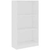 Maison Chic Knjižna omara - Knjižni regal 3-nadstropna bela 60x24x109 cm, (21725442) Cene