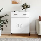 vidaXL Komoda visok sijaj bela 69,5x34x90 cm inženirski les | Shoptok.si