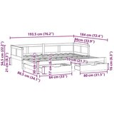 vidaXL Izvlečna dnevna postelja s predali bela 90x190 cm borovina, (21303561) | Shoptok.si
