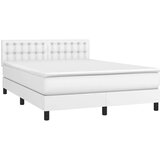  Box spring s madracem LED bijeli 140x190 cm umjetna koža | shoptok.hr