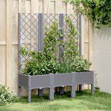 Maison Chic Cvetlično korito - Cvetlični Lonec z oporno mrežo sivo 120x40x142 cm PP, (21790132) | Shoptok.si