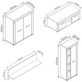 MID.YOU Dnevni Regal Usilo L, Bela, Barva Hrasta, 4-Delni | Shoptok.si
