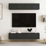 vidaXL TV omarice 4 kosi črne 80x30x30 cm iverna plošča Cene