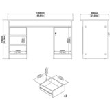 P & B PISALNA MIZA leseni material barve hrasta | Shoptok.si
