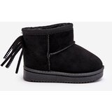 Boto Children's Furry Fringed Snow Boots Black Mikyla | Shoptok.si