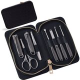 INF 8-delni set za striženje nohtov s črnim ovitkom iz kameljega usnja Black, (21837969) | Shoptok.si