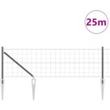 Euro Ograda s 13 Šiljaka 0.8x25 m Galvanizirani Čelik Sivi | shoptok.hr