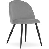Brandless Stol BELLO - svetlo siv žamet / črne noge x 3, (22044106) | Shoptok.si