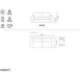 Makamii Rjava raztegljiva sedežna garnitura iz rebrastega žameta 195 cm Nona – | Shoptok.si