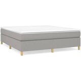 vidaXL Box spring postelja z vzmetnico svetlo siva 180x200 cm blago, (20725897) Cene