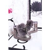 Kesi Children's Snow Boots Insulated With Fur Dark Grey Aurora | Shoptok.si