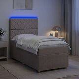  LED okvir za krevet s madracem Sivosmeđa 90 x 200 cm Tkanina | shoptok.hr
