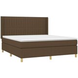  Krevet box spring s madracem LED tamnosmeđi 160x200 cm tkanina | shoptok.hr
