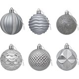  Set božićnih kuglica 36 kom. Siva 6 cm Polistiren | shoptok.hr