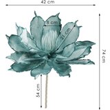  Springos® Cvijet 40 cm - Tirkizna/Srebrna + Glitter | shoptok.hr