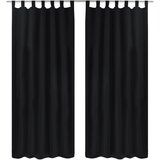 vidaXL 2 komada Crna Mikro-Satenska Zavjesa s Tregerima 140 x 175 cm Cijene