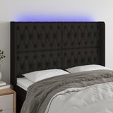  LED uzglavlje crno 147 x 16 x 118/128 cm od tkanine | shoptok.hr