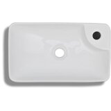 Bijeli keramički umivaonik with Faucet Hole White | shoptok.hr