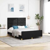  Krevetna konstrukcija s uzglavljem Crna 140 x 200 cm tkanina | shoptok.hr