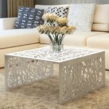 vidaXL Klubska mizica srebrna geometričen odprt dizajn aluminij | Shoptok.si
