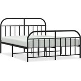  Metalni okvir kreveta uzglavlje i podnožje crni 140x190 cm | shoptok.hr