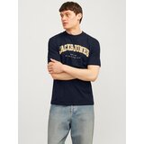 Jack & Jones Majica 'CALEB' mornarska / žafran / bela | Shoptok.si