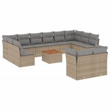  13-dijelni set vrtnih sofa s jastucima poliratan Bež | shoptok.hr