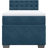 Box spring krevet s madracem plavi 90x200 cm baršunasti | shoptok.hr