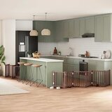  Vrata za pse s vratašcima 15 panela sklopiva 750 cm drvo topole Smeđa 50 x 60 x 2 cm | shoptok.hr