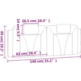  Jastuk za uzglavlje Viana crni 140 cm od umjetne kože | shoptok.hr