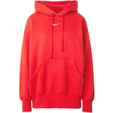 Nike Sportswear Majica 'Phoenix Fleece' rdeča / bela