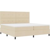  Konstrukcija postelje z vzmetnico Bež Tkanina 200 x 200 cm, (22067160) | Shoptok.si