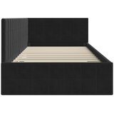  Kutni okvir kreveta s uzglavljem Crna 100 cm x 200 cm Baršun | shoptok.hr