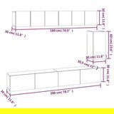  6-dijelni set TV ormarića boja hrasta sonome konstruirano drvo | shoptok.hr