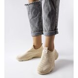 Gemre Beige fabric women's sports shoes Aaron Cene