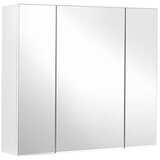 Songmics kopalniška stenska omarica, omarica z ogledalom, 3-vratna omarica za shranjevanje, 60 x 15 x 55 cm, z nastavljivo polico, moderna, bela BBK22WT, (21313506) Cene