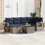  Vrtna garnitura - 7-dijelni set vrtnih sofa sivi od poliratana - Siva sa spremištem 5 | shoptok.hr