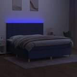  Box spring s madracem LED plavi 160x200 cm od tkanine | shoptok.hr