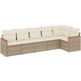  6-dijelni set vrtnih sofa s jastucima bež od poliratana | shoptok.hr