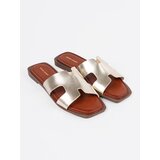 Sergio Leone Light gold flip-flops with a square toe | Shoptok.si