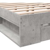  Posteljni okvir s predali betonsko siv 135x190cm inženirski les | Shoptok.si
