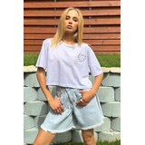 Trend Alacati Stili Ženska majica katkih rukava ALC-X12124, Okrugli izrez, Bela Cene